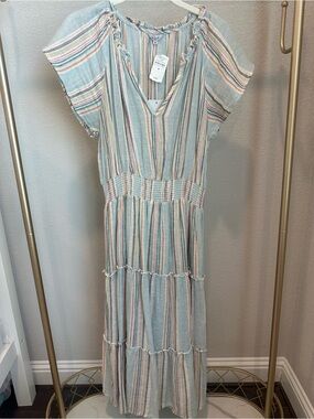 Rails Pastel Multistripe Maxi Dress in Light Blue and Pastel Stripe